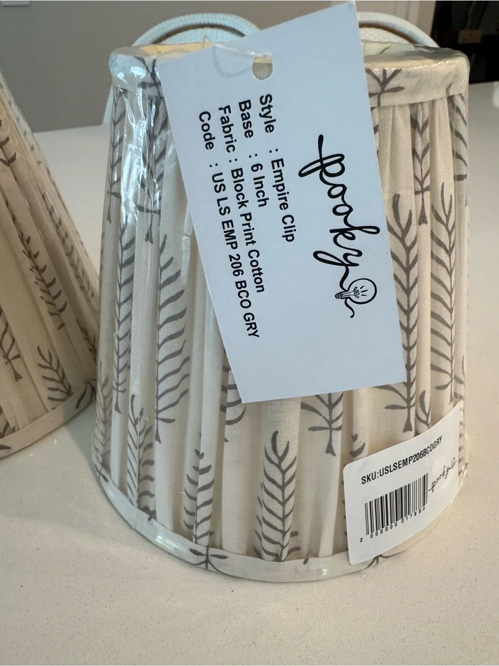 Pooky Cream Patterned Table Lamp Shade -